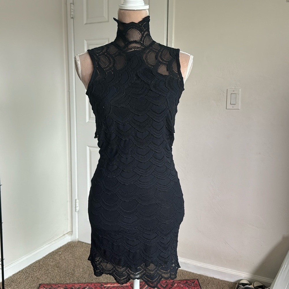 NWT Nightcap Black Lace Open Back Dress